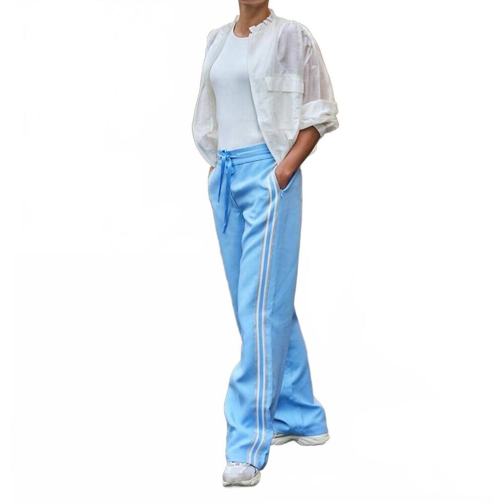 NEW ESQUALO side tape seam trousers in pacific blue